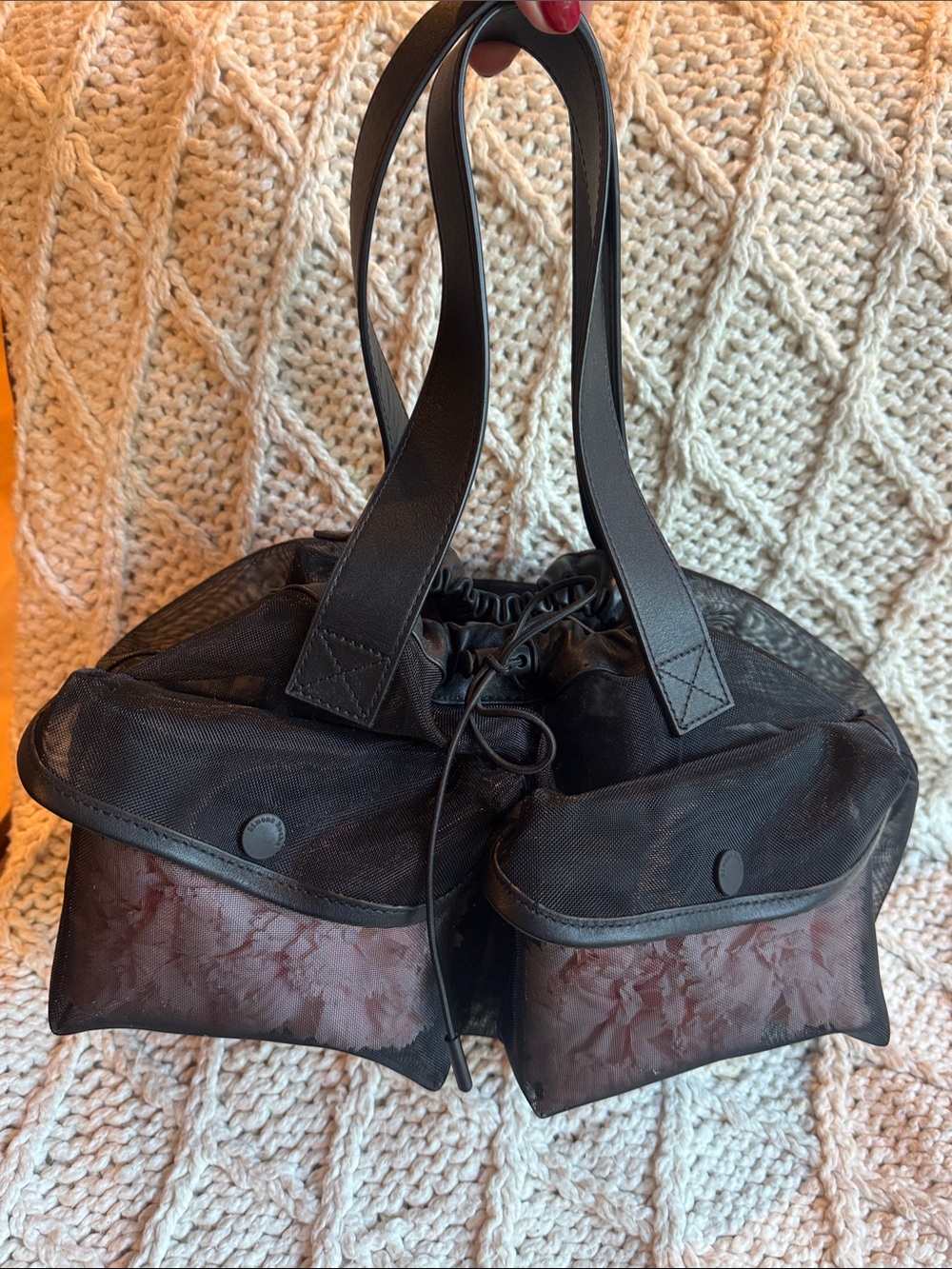 Simone Rocha Black Mesh Carnation Pocket Bag - NWOT